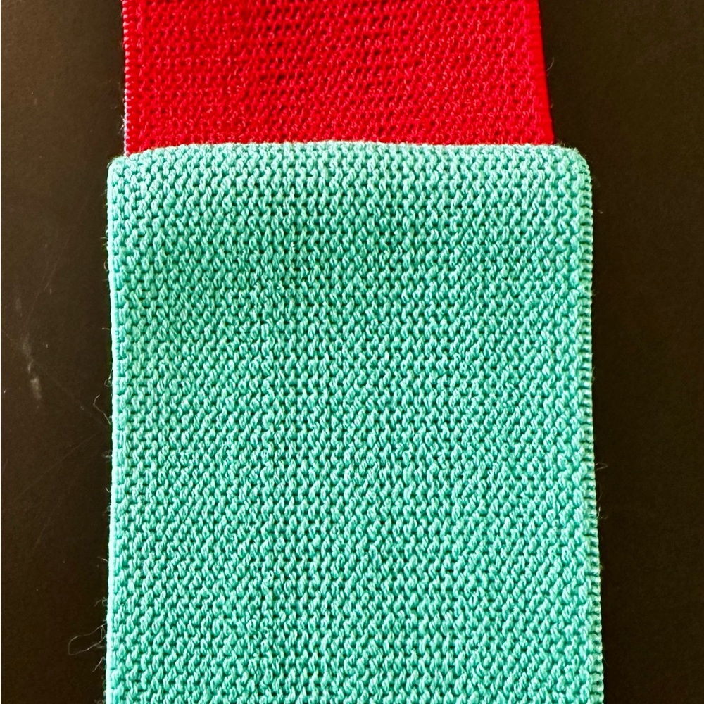Red and Green Textured Knitted Tool